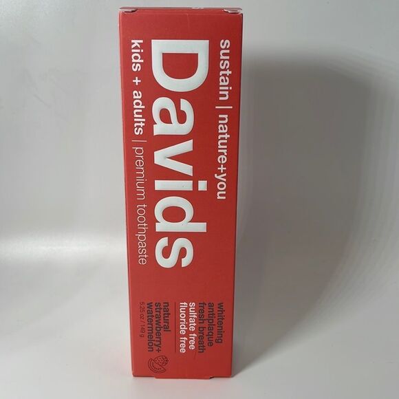 NWT David’s Natural Toothpaste Kids + adults strawberry watermelon - Picture 5 of 7